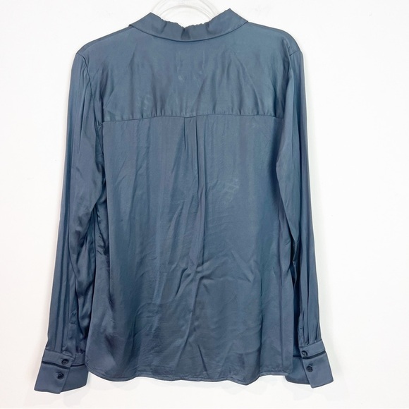 SCOTCH & SODA DARK GRAY BUTTON FRONT STRETCH BLOUSE WOMENS SZ XL - Picture 4 of 5